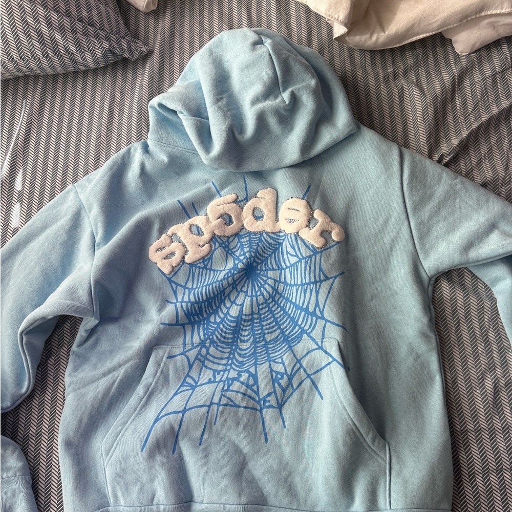 Light blue and white